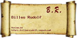 Billes Rudolf névjegykártya